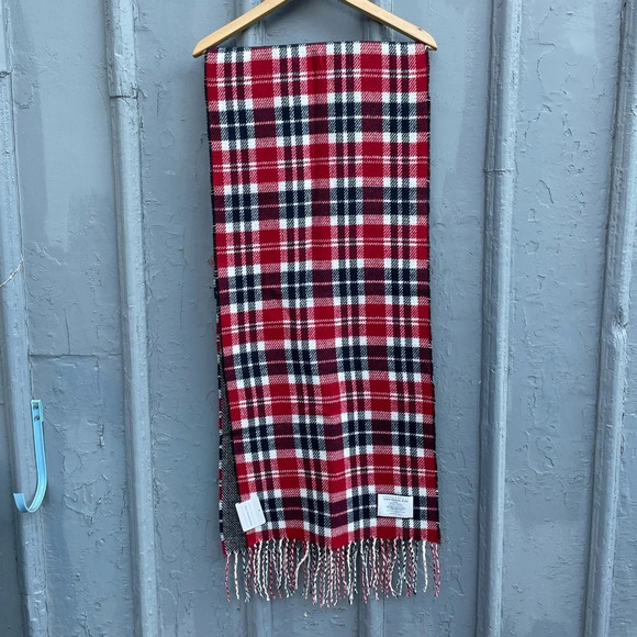 The Drake General  Store Plaid/Herringbone Tassle Scarf, BNWT - Picture 1 of 9